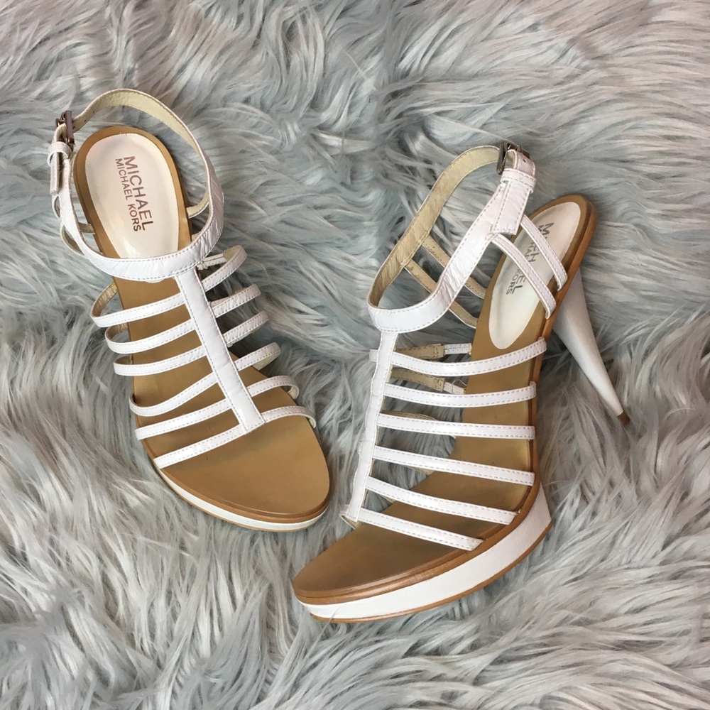 White Michael Kors Violet Sandals